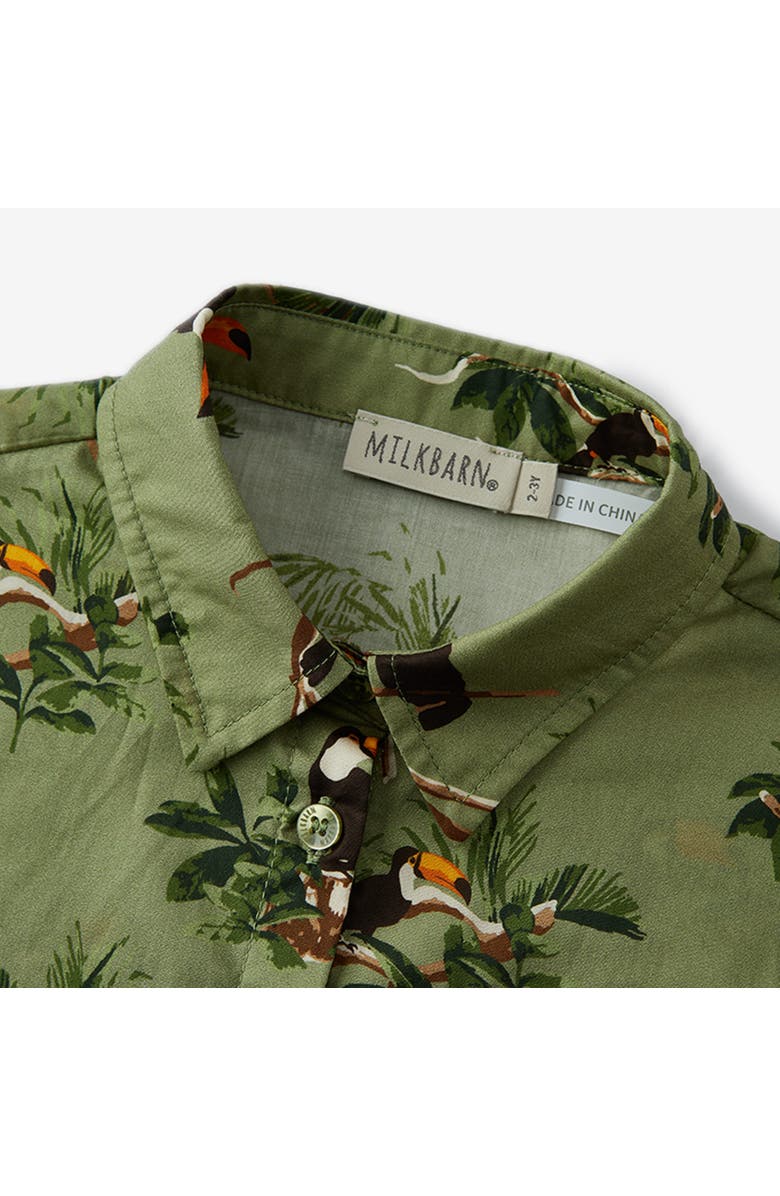 Milkbarn Collar Button-Up Shirt and Shorts Set, Alternate, color, Toucan