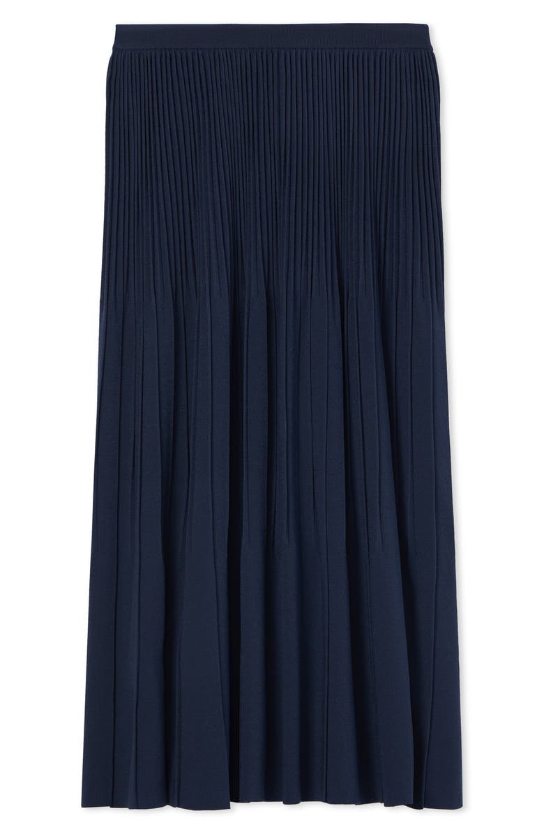 St. John Collection Pleated Knit Midi Skirt, Main, color,
