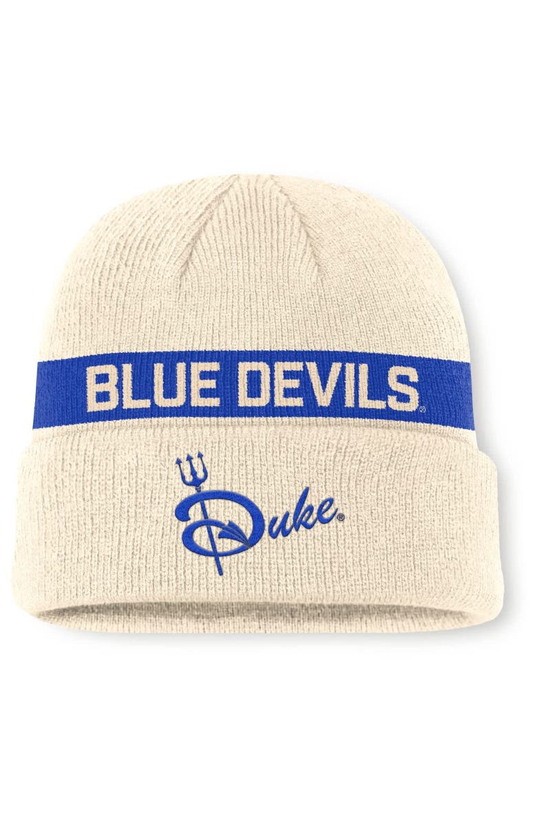 Nike Men's Nike Natural Duke Blue Devils Peak Primetime Utility Cuffed Knit Hat, Main, color, Natural