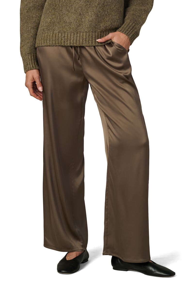 Joe's Jeans The Mina Satin Drawstring Wide Leg Pants, Main, color, Portobello