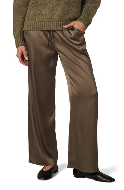 The Mina Satin Drawstring Wide Leg Pants