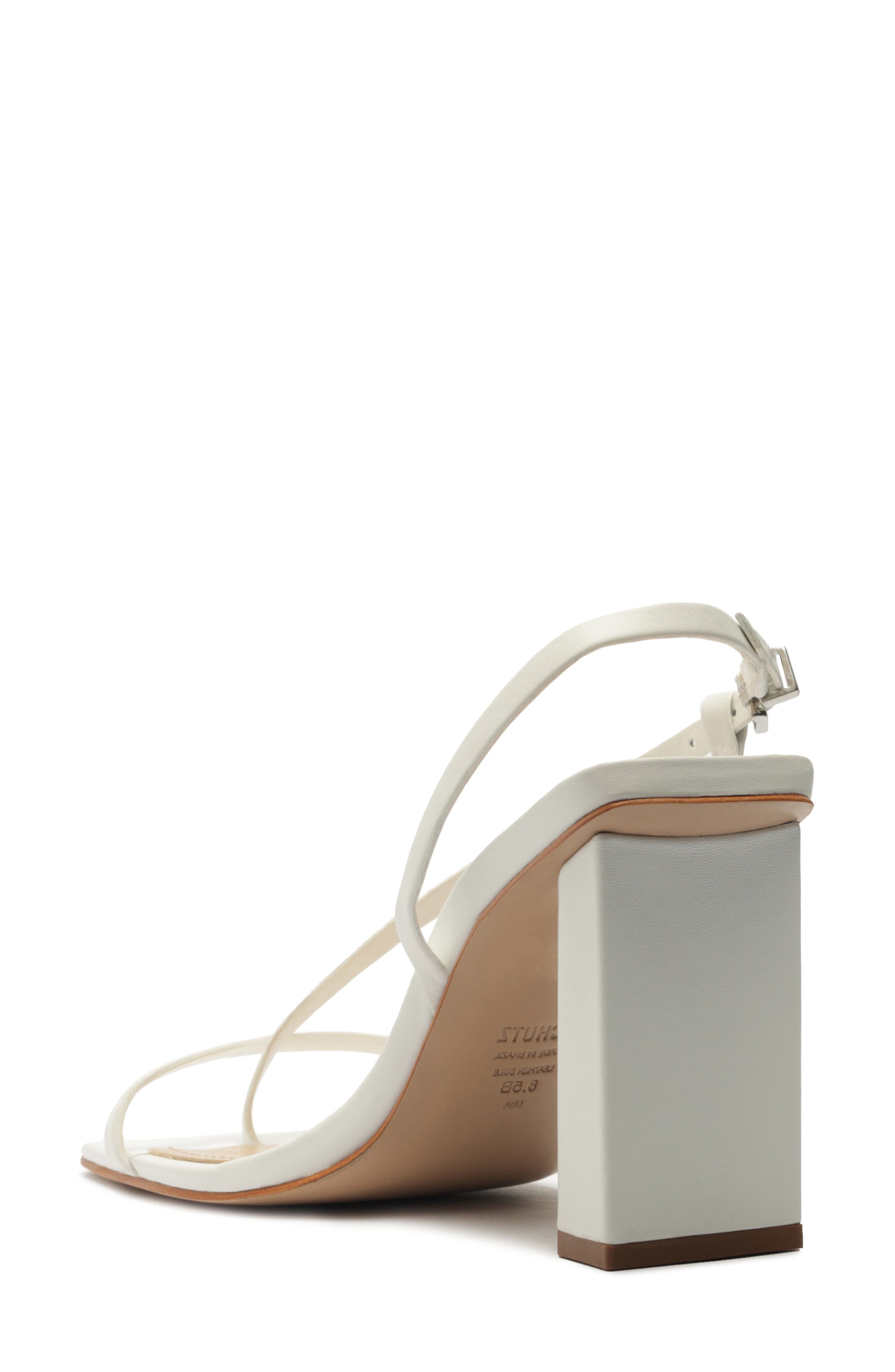 Schutz Heloise Block Heel Sandal, Alternate, color, White