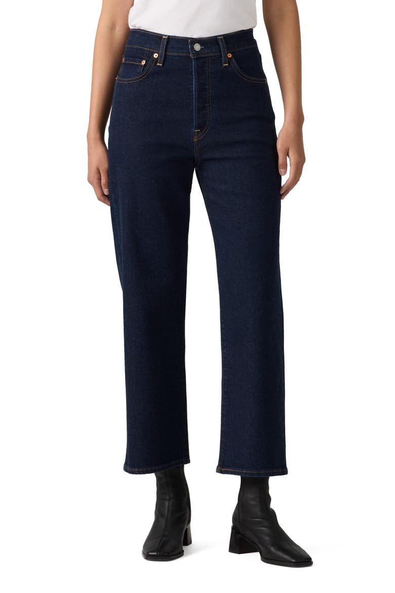 Ribcage High Waist Ankle Straight Leg Jeans, Main, color, WHOA WHAT
