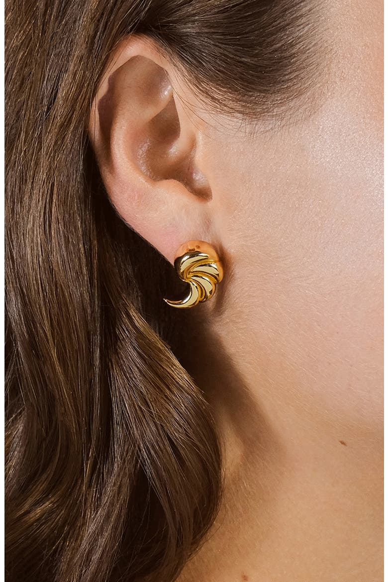 French Horn Stud Earrings, Alternate, color, GOLD