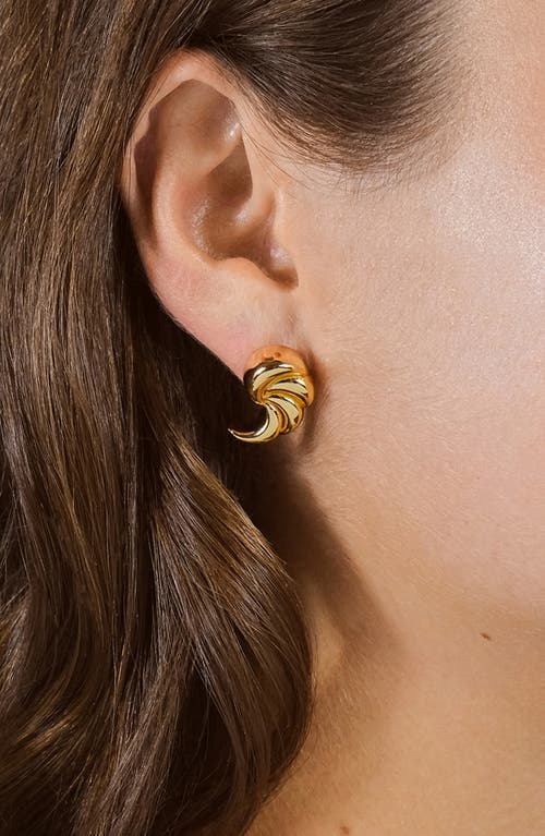 Sterling Forever 14k Plated French Horn Studs