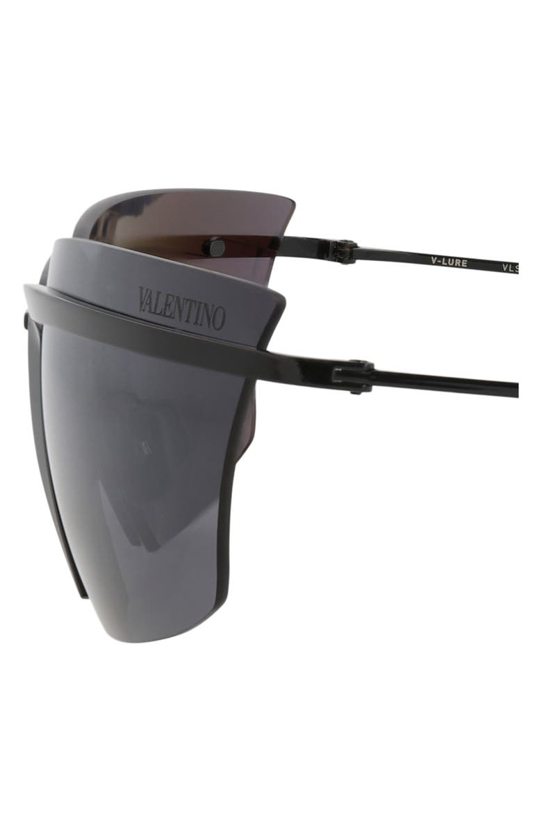 Valentino Special Edition 67mm Shield Sunglasses, Alternate, color, Black Black Grey