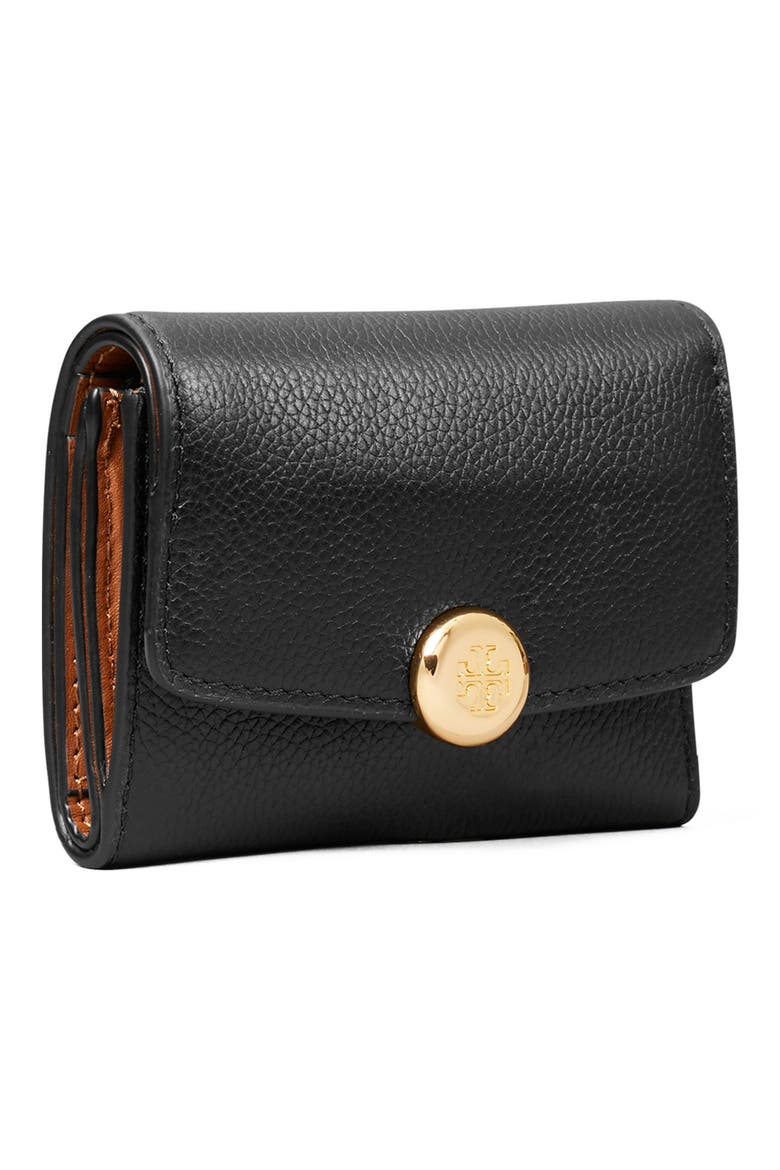 Romy French Flap Leather Wallet, Alternate, color, BLACK