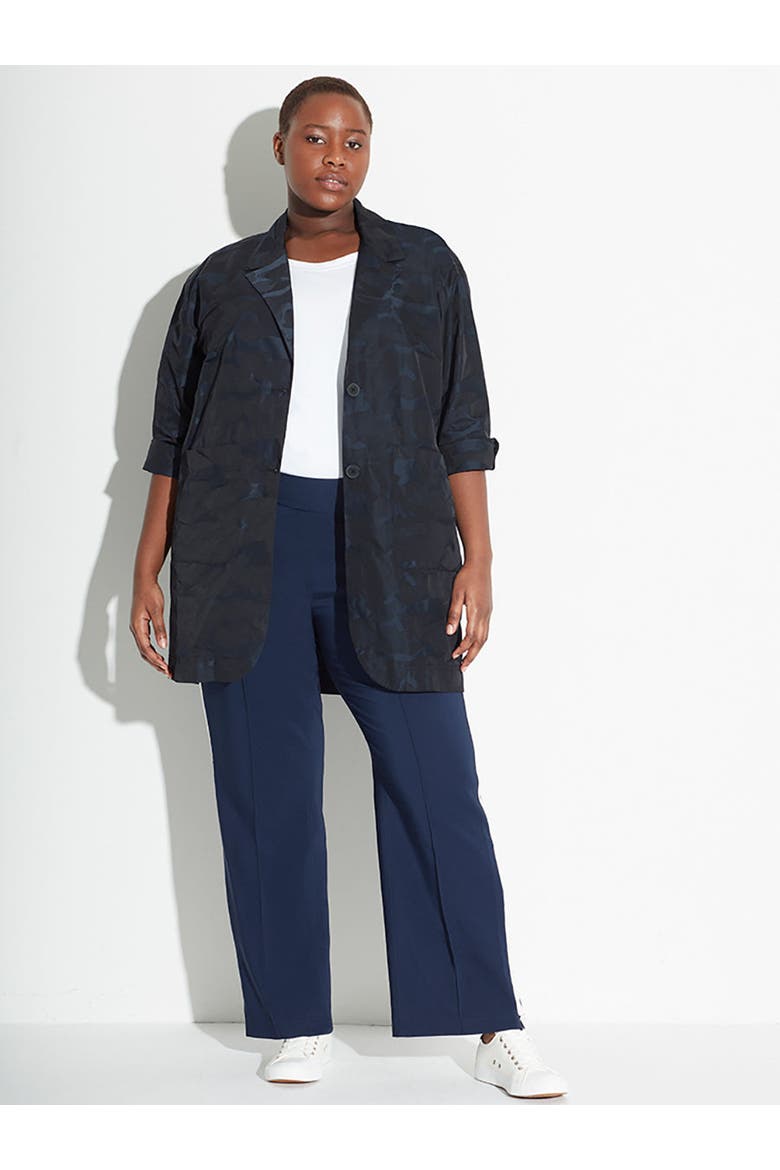 Jacquard Blazer Plus Size, Alternate, color, NAVY JACQUARD