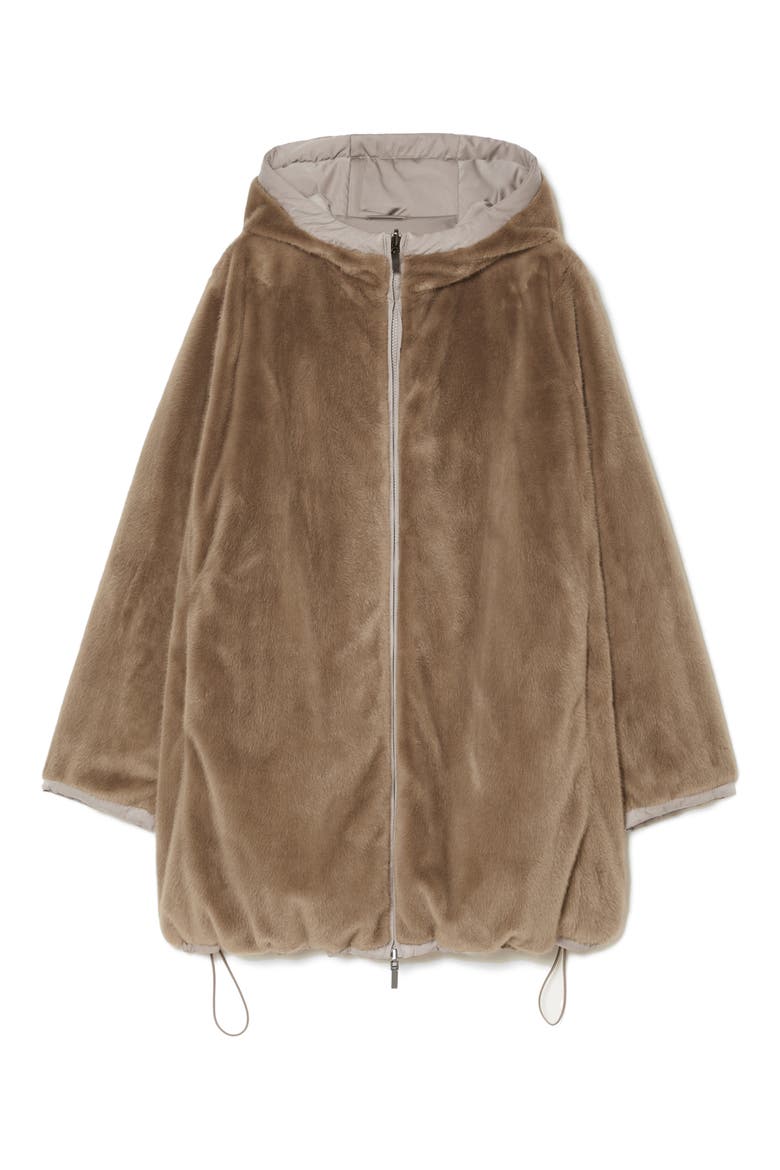 Zuara Reversible Faux Fur Coat, Alternate, color, BEIGE