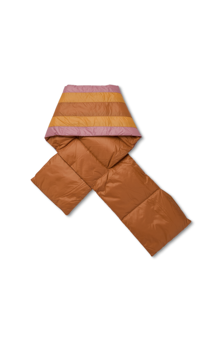 Cotopaxi Fuego Down Scarf, Alternate, color, Sienna Stripes