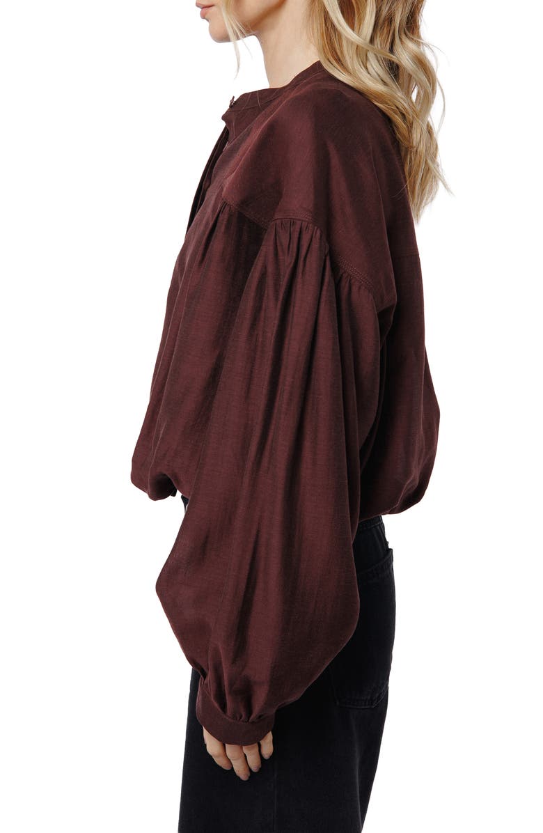 CIEBON Doe Bubble Hem Top, Alternate, color, Maroon