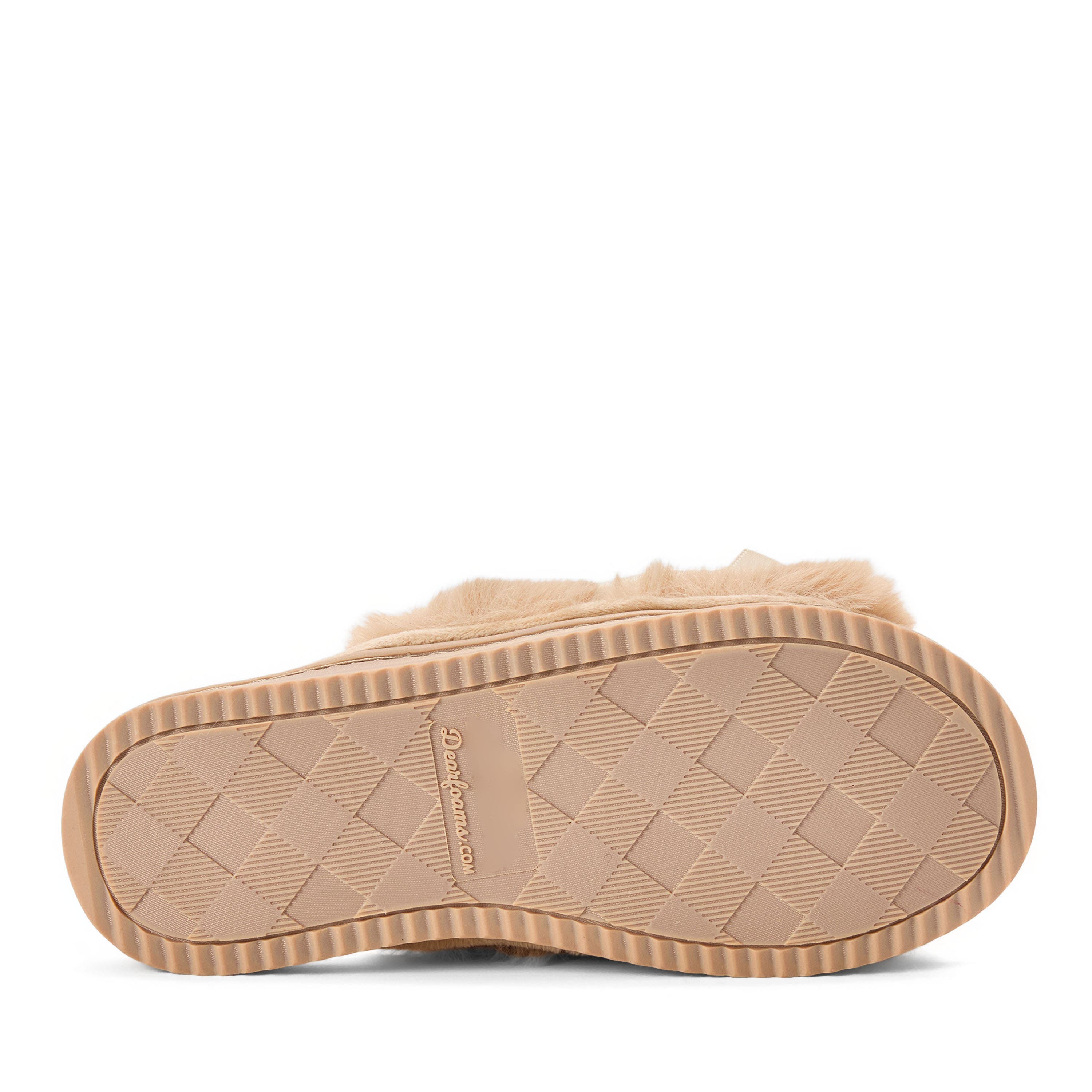 Bianca Pile Slide Slipper with Bow, Alternate, color, LATTE