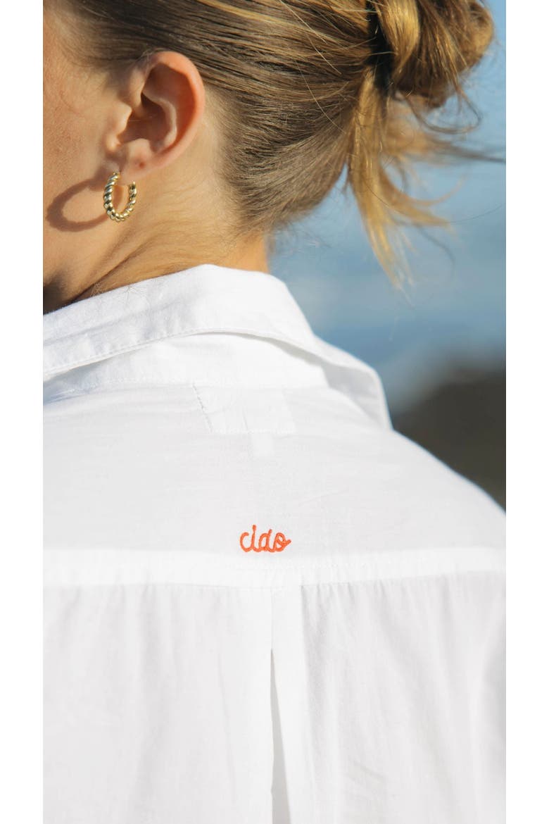 Ciao Embroidered Button-up Shirt, Alternate, color, White