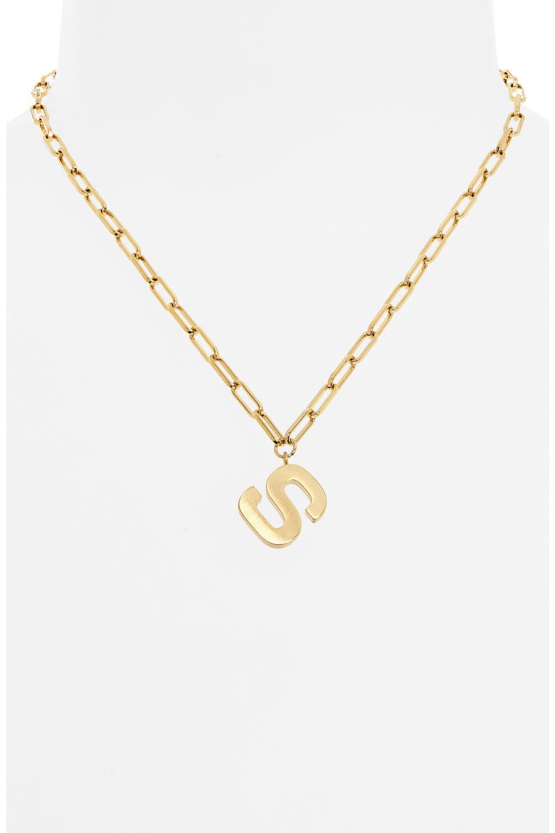 Initial Pendant Necklace, Alternate, color, S GOLD