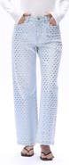 Bayeas Studded High Waist Straight Leg Jeans