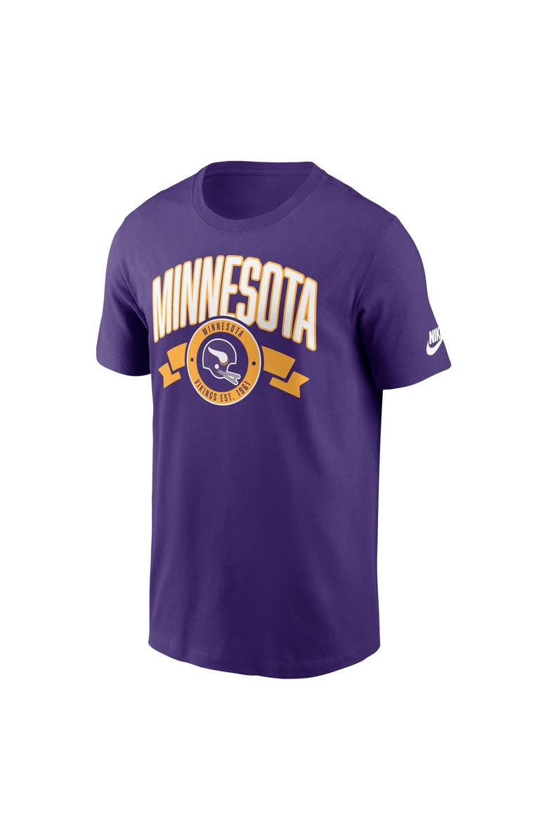 Nike Men's Nike Purple Minnesota Vikings Rewind Front and Back Hit Essential T-Shirt, Alternate, color, Purple