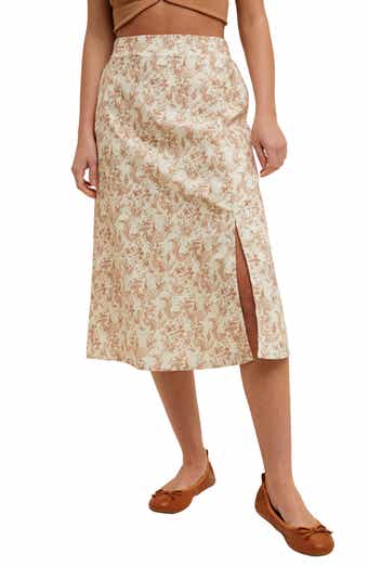 WISHLIST Floral Cotton Midi Skirt