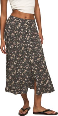 Lucky Brand Simone Floral Midi Skirt