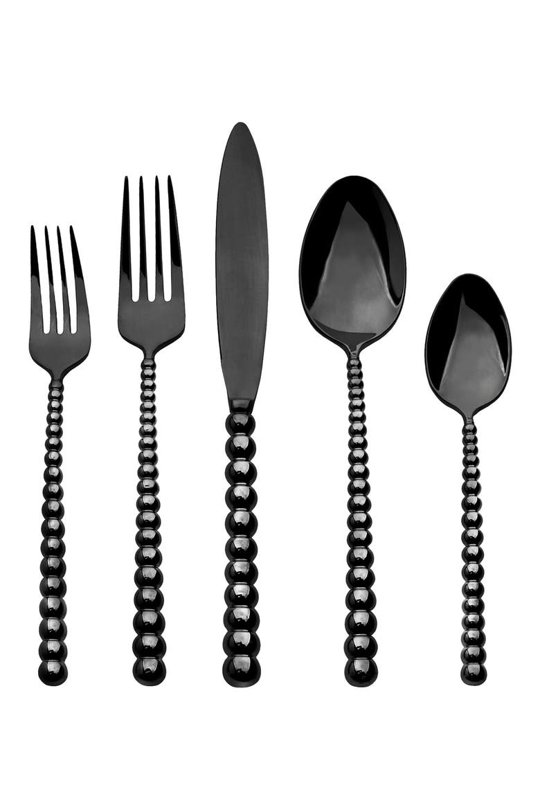 Rondure 20-Piece Flatware Set, Main, color, BLACK
