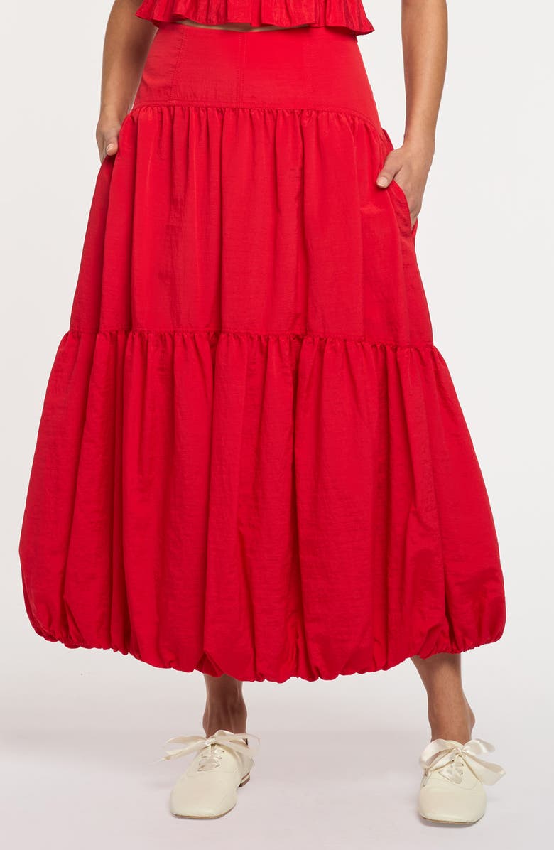 Cinq à Sept Blythe Tiered Maxi Skirt, Main, color, Goji Berry