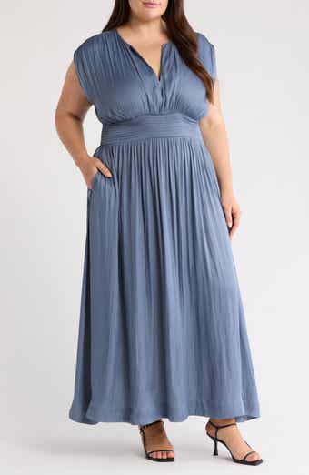 Nordstrom Smocked Satin Maxi Dress