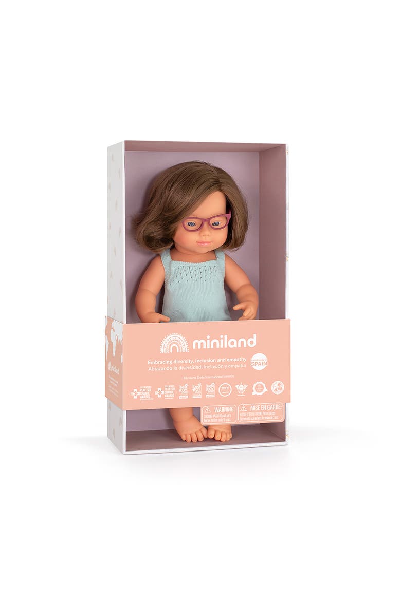 Baby Doll Caucasian Girl With Down Syndrome With Glasses 15'', Main, color, Light Skin