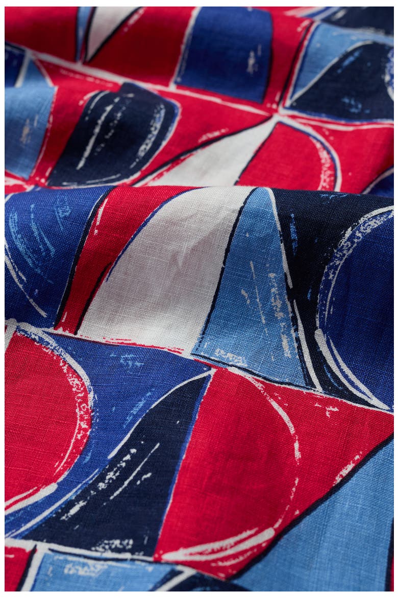 Colour Study Geo Print Linen Top, Alternate, color, SAIL GEO SCARLET