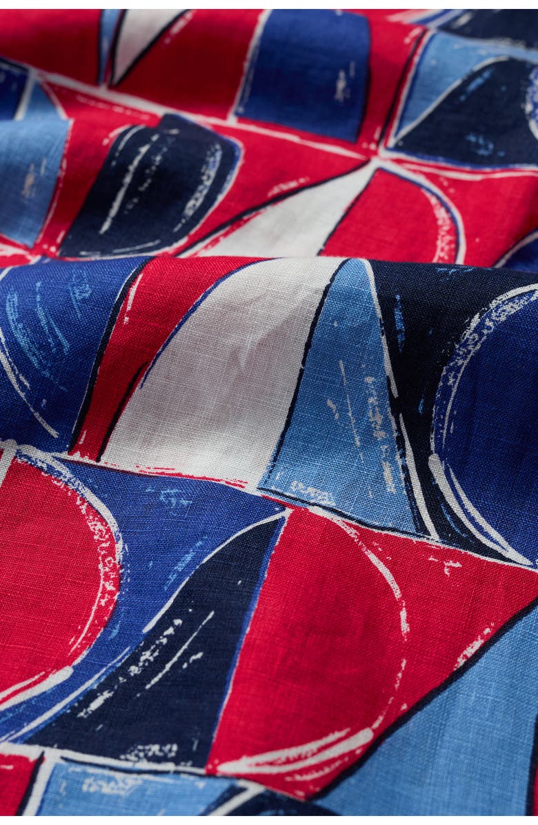 Seasalt Cornwall Colour Study Geo Print Linen Top, Alternate, color, Sail Geo Scarlet