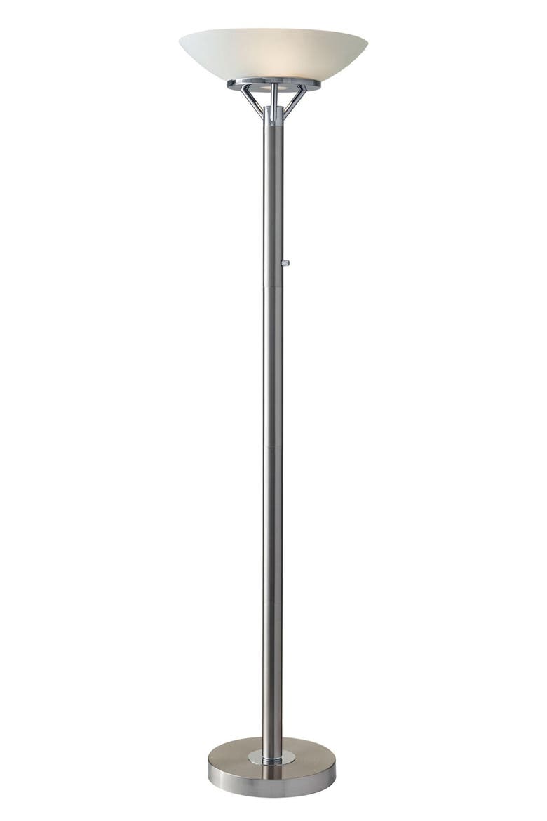 Expo Torchiere Floor Lamp, Main, color, BRUSHED STEEL CHROME ACCENTS