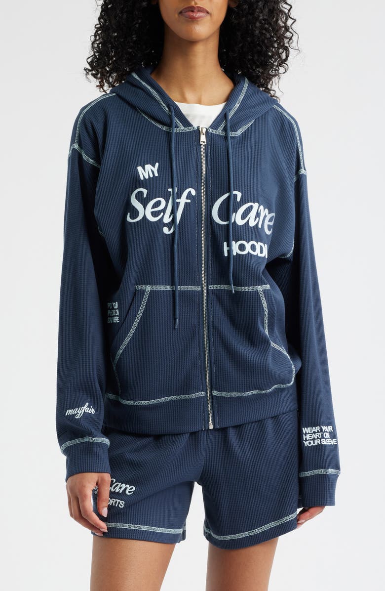 THE MAYFAIR GROUP My Self Care Hoodie, Alternate, color, Navy