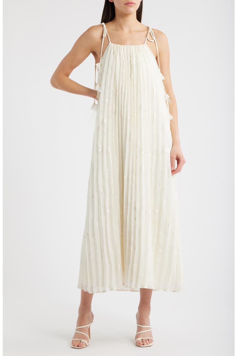 Sadie Floral Embroidery Midi Dress, Main, color, IVORY
