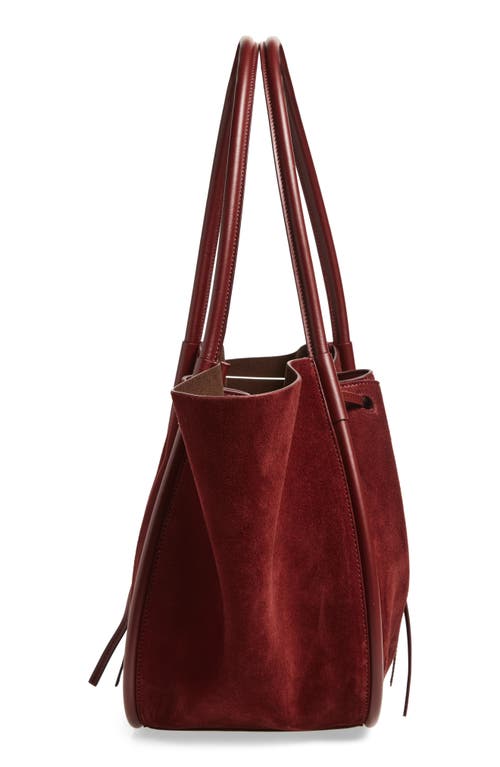Proenza Schouler Large Ruched Suede Tote In Burgundy