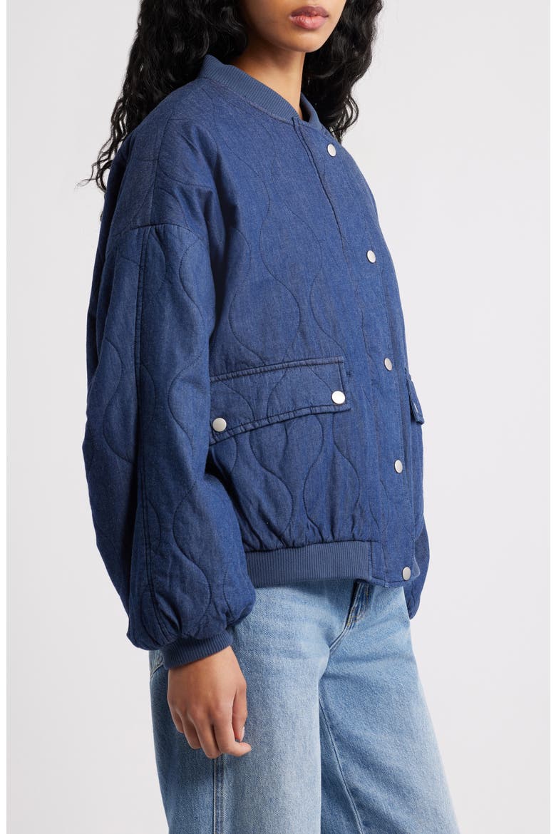 Keah Onion Quilted Bomber Jacket, Alternate, color, NAVY