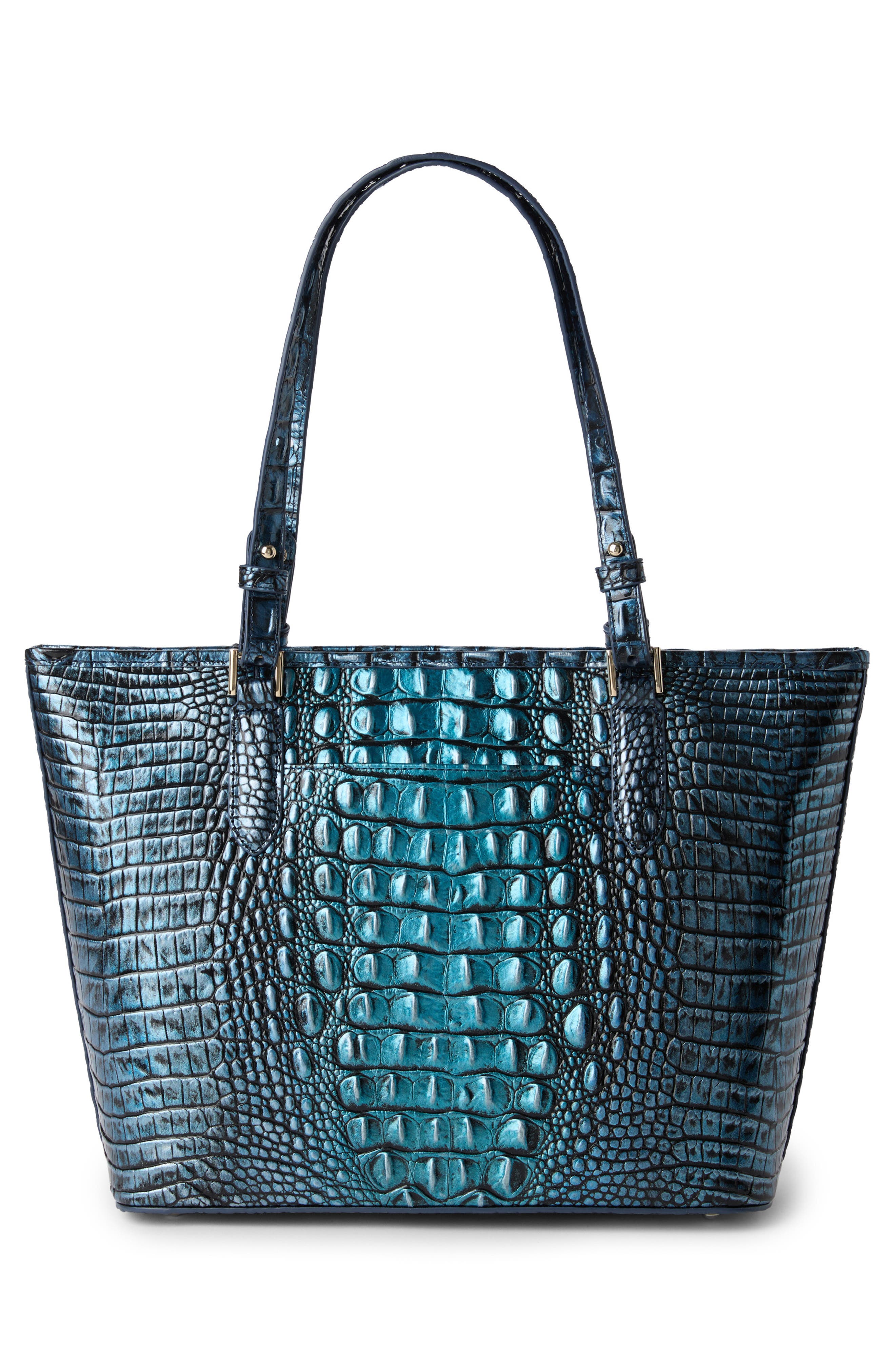Medium Asher Croc Embossed Leather Tote, Alternate, color, ETERNAL BLUE