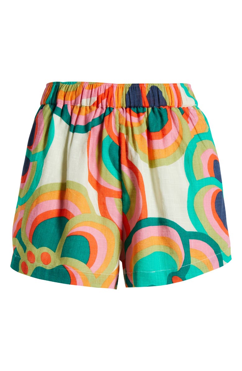 Billabong x Mami Wata See Ya Cover-Up Shorts, Alternate, color, Green Multi