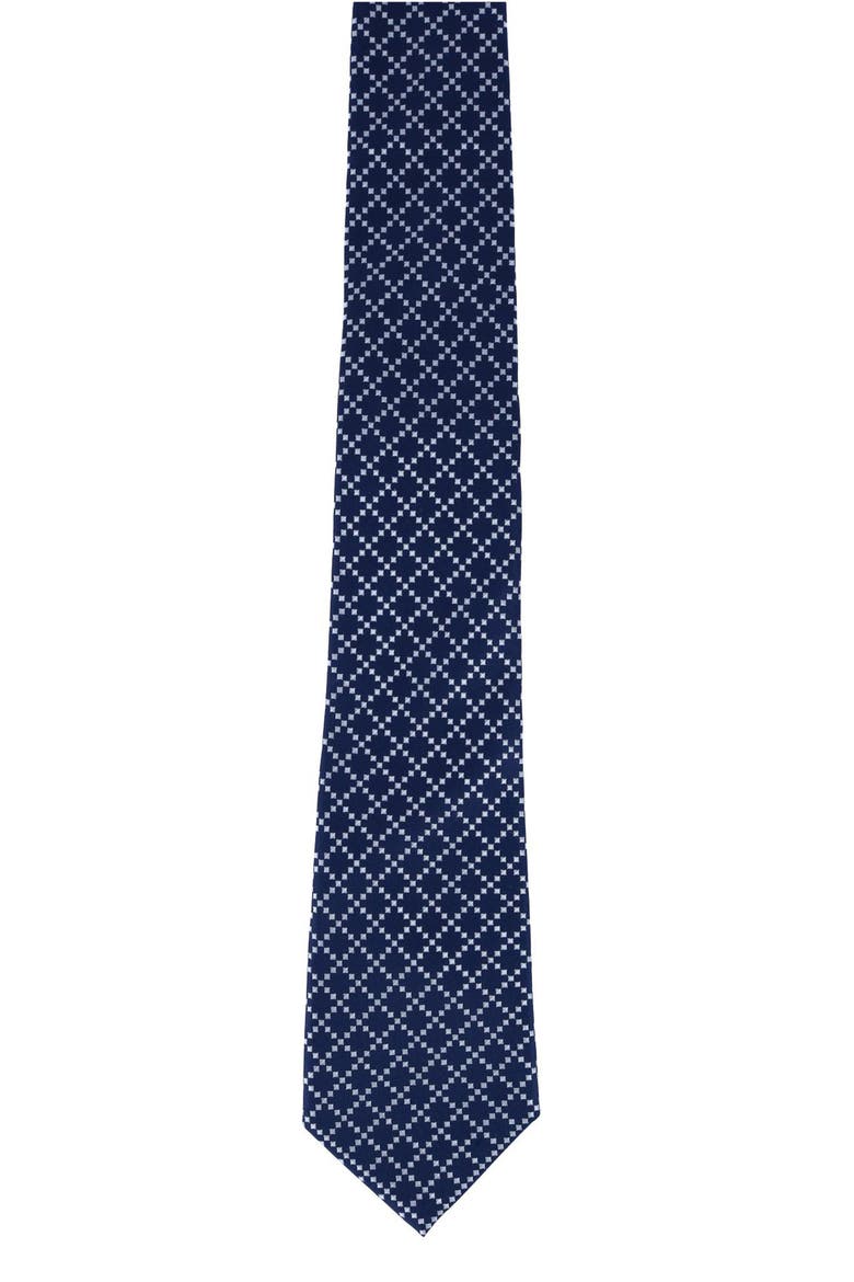 Rowan Geo Pattern Silk Tie, Alternate, color, BLUE