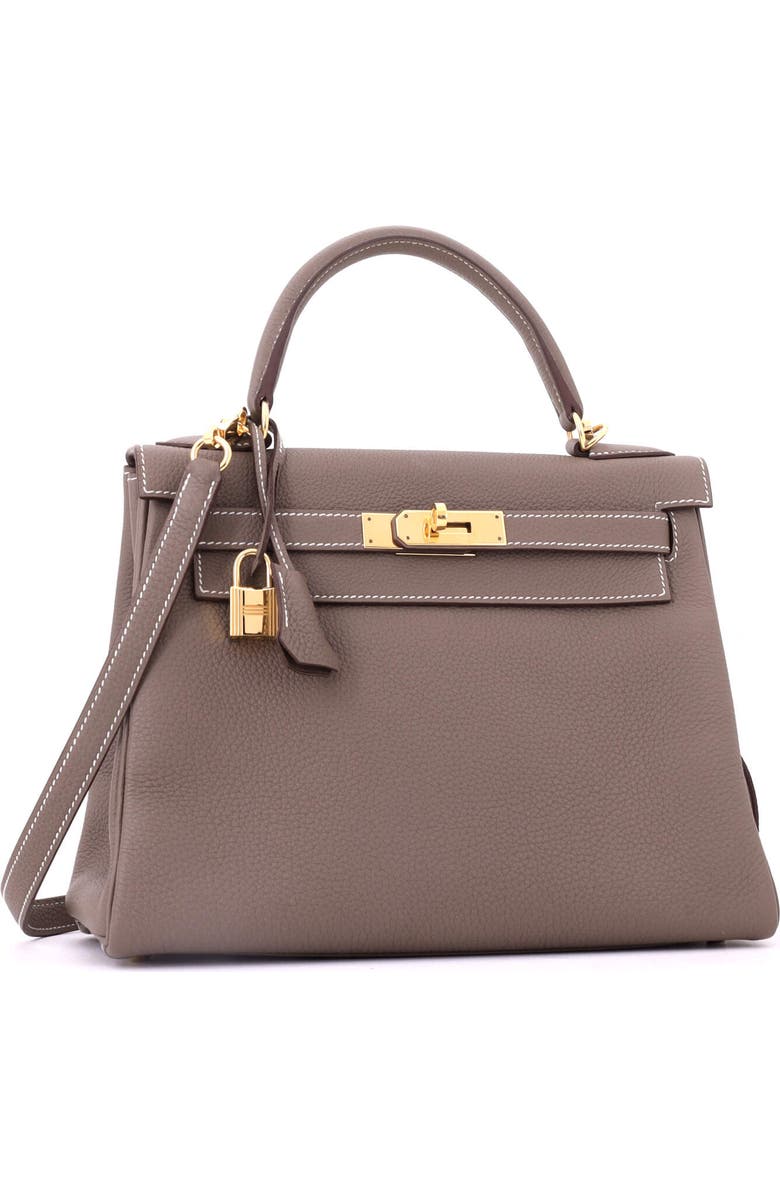 Pre-Owned Hermes Kelly Handbag Grey Togo with Gold Hardware 28, Alternate, color, Etoupe