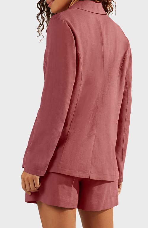 Matty M . Bronson Linen Blend Blazer In Pink