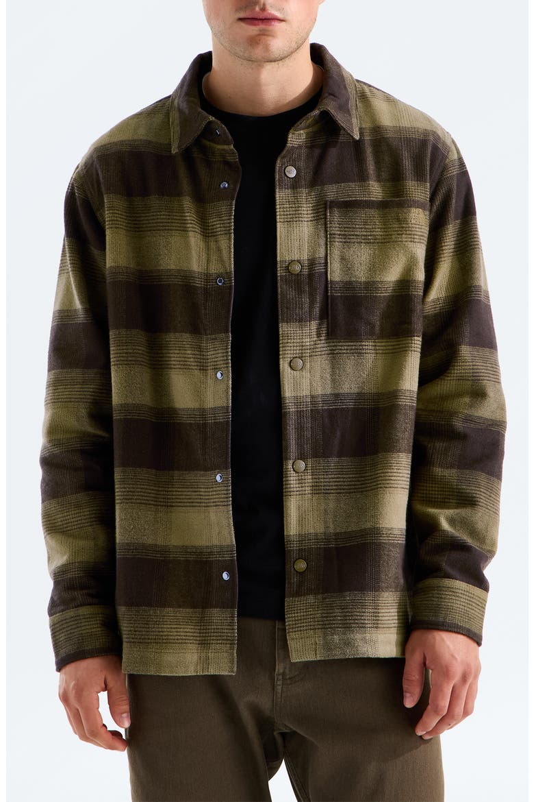 Forest Flannel Long Sleeve Shacket, Main, color, CARAWAY SEED SHADOW PLAID