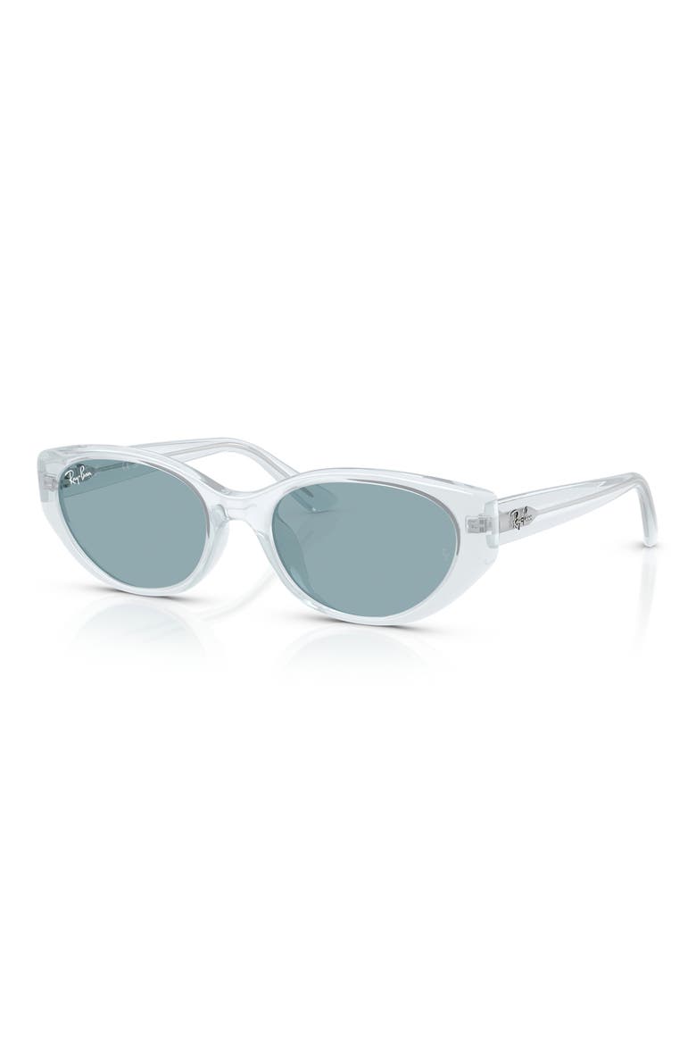 55mm Pillow Sunglasses, Alternate, color, TRANSPARENT ICE / BLUE