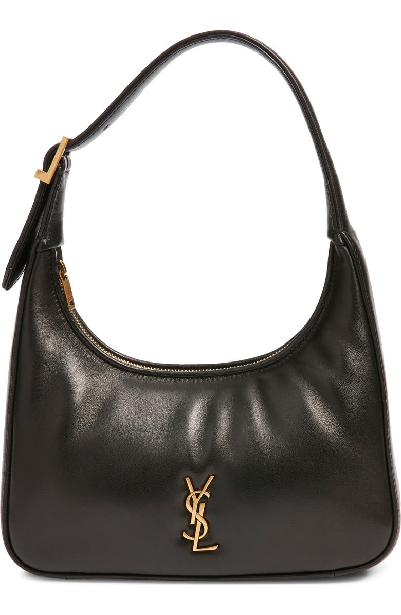 Saint Laurent Calypso Leather Shoulder Bag, Main, color, Black
