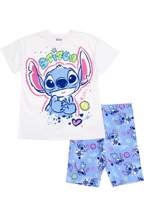 Lilo & Stitch 2-piece Tee And Bike Shorts Set (toddler, Little Kid & Big Kid)
