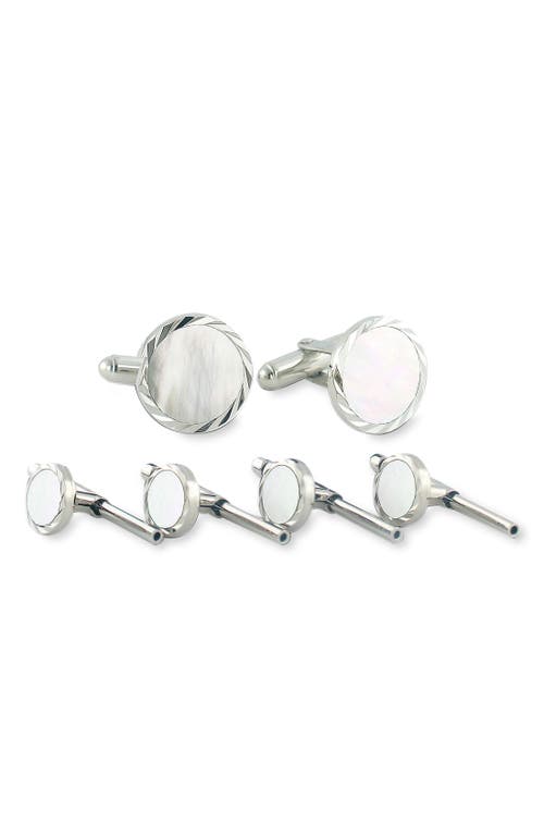 David Donahue Mother-of-pearl Cuff Link & Stud Set
