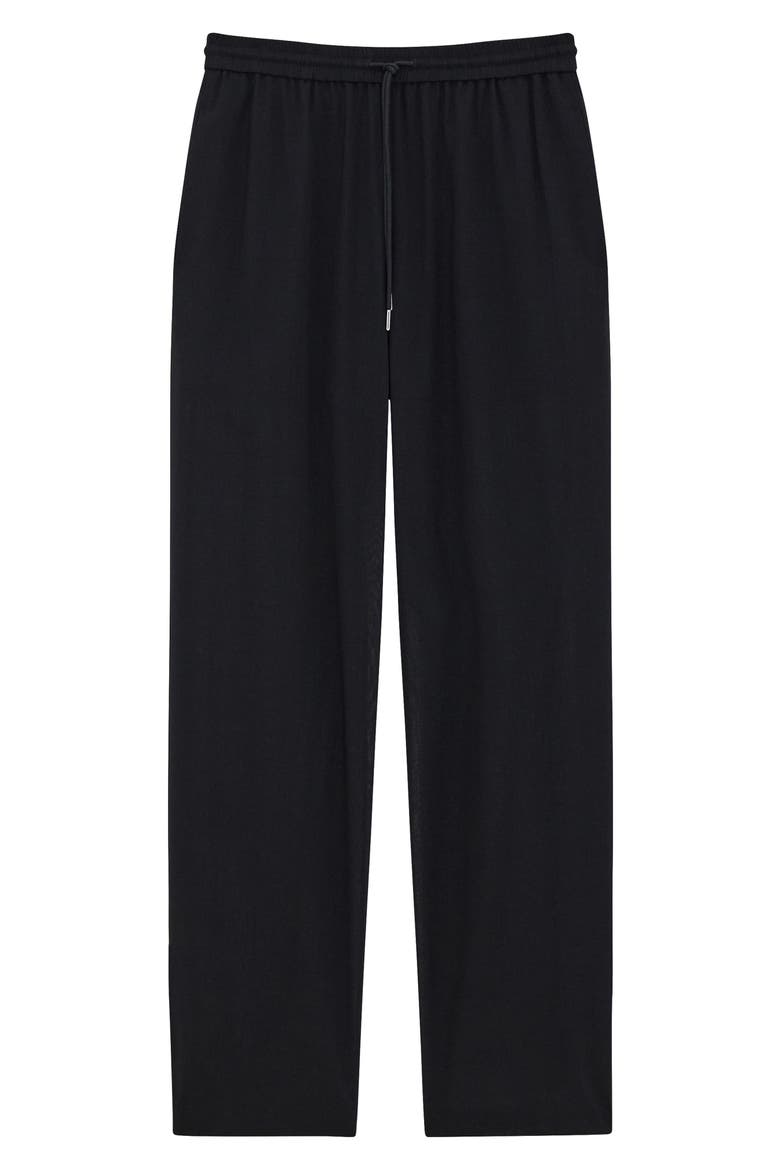 Wool Blend Drawstring Pants, Alternate, color, BLACK