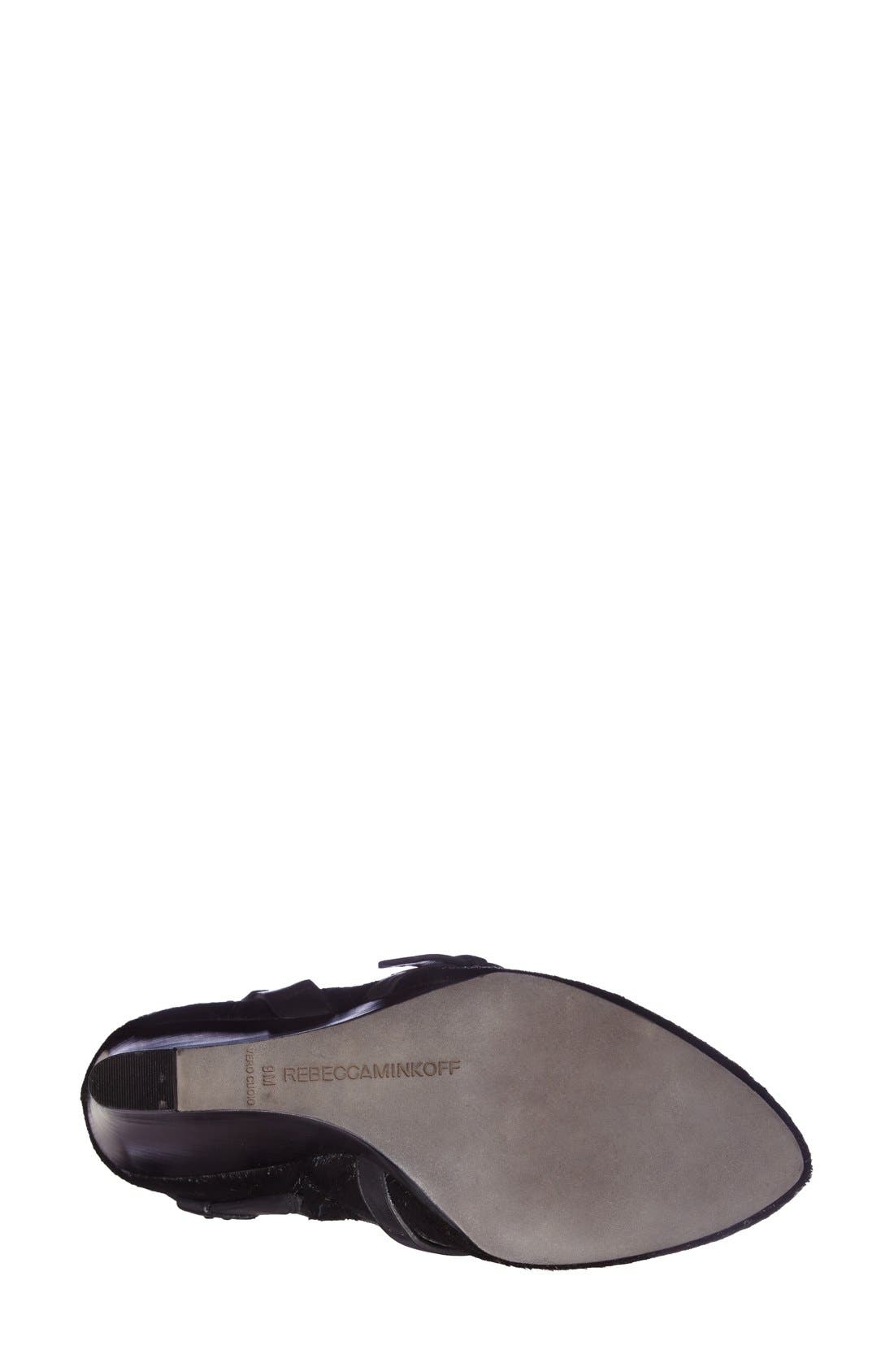 'Maggie' Wedge Bootie, Alternate, color, BLACK HAIRCALF/ BLACK CALF