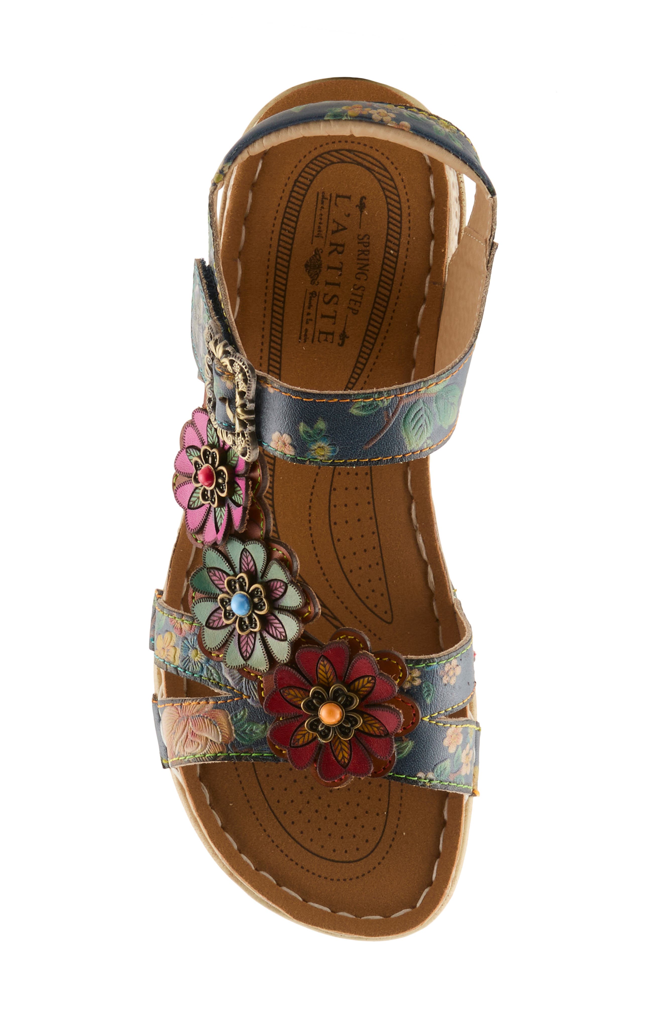L'Artiste by Spring Step Off Center Sandal, Alternate, color, Navy Multi