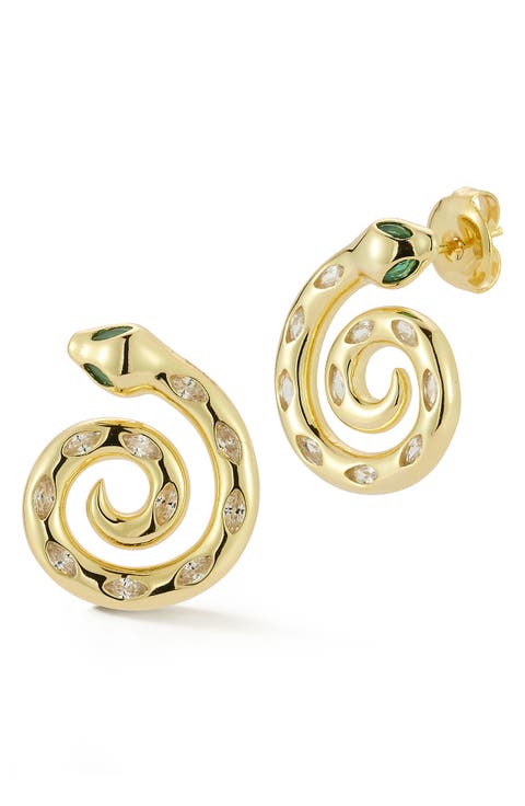 Swirl Snake Stud Earrings