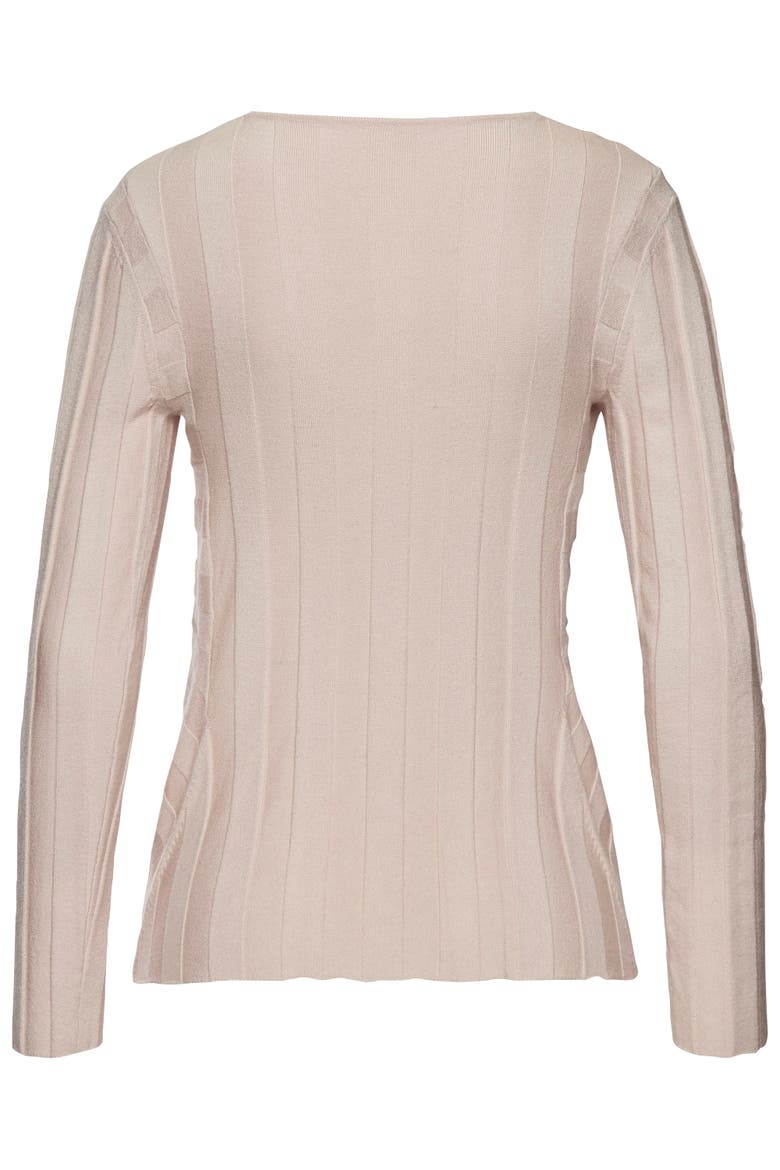 Ribbed V-Neck Sweater, Alternate, color, Light Rose