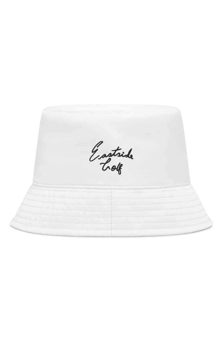 Eastside Golf Logo Embroidered Nylon Bucket Hat, Alternate, color, White