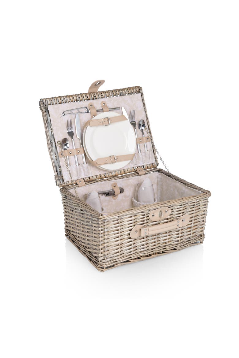 Classic Picnic Basket for 2, Alternate, color, Beige Canvas